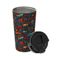 thumbnail image 2 of Balery Doodle Barbeque Pattern Insulated Coffee Travel Mug Stainless Steel Vacuum Coffee Cup Leakproof with Screw Lid Coffee for Hot/Iced Beverage - 500ml, 2 of 8