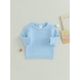 thumbnail image 3 of Wassery Toddler Baby Girls Boys Knit Sweater Crew Neck Long Sleeve Solid/Striped Sweatshirt Pullovers Tops 12M 18M 24M 3T 4T 5T Kids Fall Winter Warm Clothes, 3 of 8