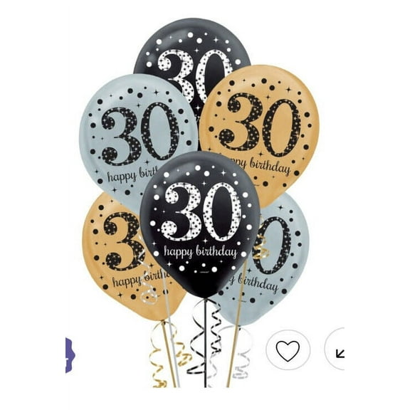 Sparkling Celebration Latex Balloons 30th (15)