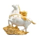 thumbnail image 1 of Escultura de caballo, figura de Feng Shui chino, resina, obra de arte fina, animal Oro blanco, 1 of 9