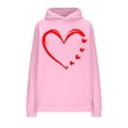 thumbnail image 4 of successthop Pink Womens Hoodies Pullover Graphic Valentines Womens Tops Long Sleeve Polyester Casual Love Heart Printed Lover Gift Blouse Tops for Valentines Gifts S, 4 of 6