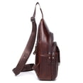 thumbnail image 3 of Bandolera LUKZIJAES de piel genuina para hombre, color café, 3 of 6