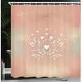thumbnail image 2 of Ambesonne Pink Shower Curtain, Classic Art Heart Leafy Floral, 69"Wx75"L, Blush White Pale Mauve, 2 of 4