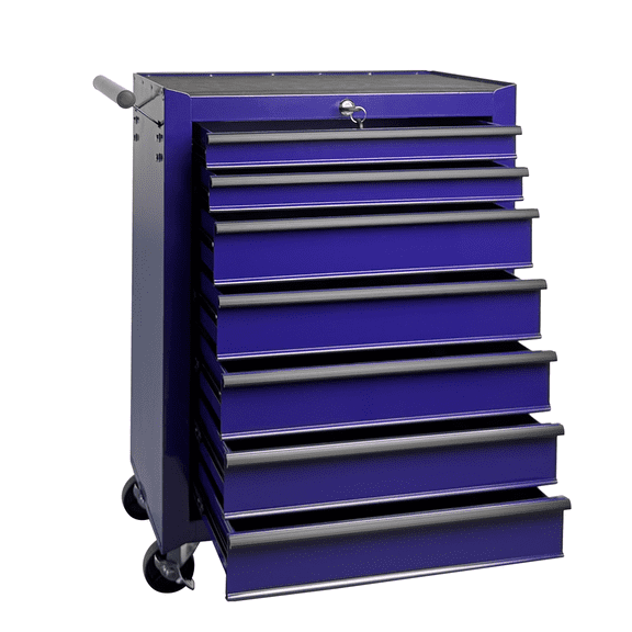 7-Drawer Tool Chest Cabinet with Ball Bearing Drawer Slides,20"W Rolling Metal Tool Chest with 7 Drawers,Steel Tool Storage Box Organizer,Purple