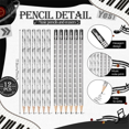 thumbnail image 1 of Music Pencils Music Note Pencil with Music Themed Erasers Wood Pencils Bulk Keyboard Fun Pencils Erasers Gift (24 Pcs), 1 of 6