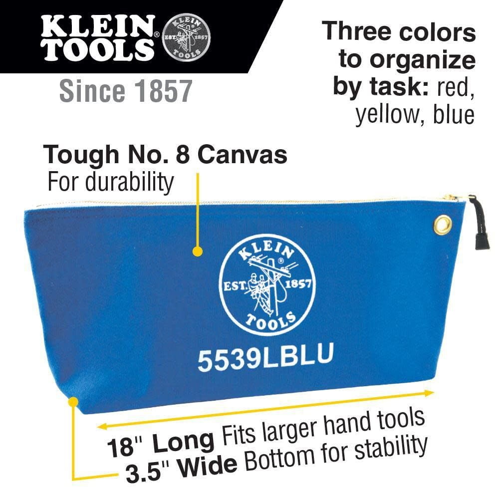 Klein Tools Canvas Tool Bag W/zipper 3-Pk