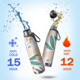 thumbnail image 2 of Floral 29oz Stainless Steel Insulated Thermos with Tea Filter, 360° Printed Travel Bottle, Leakproof BPA-Free,Anti-Slip Base, 304 Inner & 201 Outer, Vacuum Cup,Thanksgiving,Christmas, Spring,Flower, 2 of 6