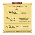 thumbnail image 4 of Ner Mitzvah, 10" High, Silver Plated Hannukah Oil Cups And Large Candles Menorah - Olive Branches Style, 4 of 4