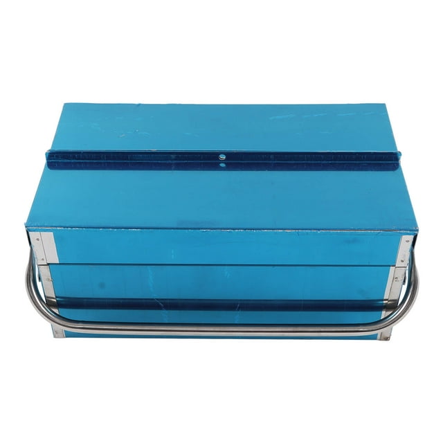 Caja de herramientas de acero inoxidable con 2 capas y 3 bandejas, plegable, tipo maletín 420