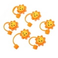 thumbnail image 3 of 6-Pack Reusable Silicone Straw Toppers for 6-8mm Straws, Cute Sun-Shaped Plugs, Drink Accessories, 3 of 5