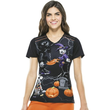 

Tooniforms Halloween V-Neck Women Medical Scrub Top TF608XB6