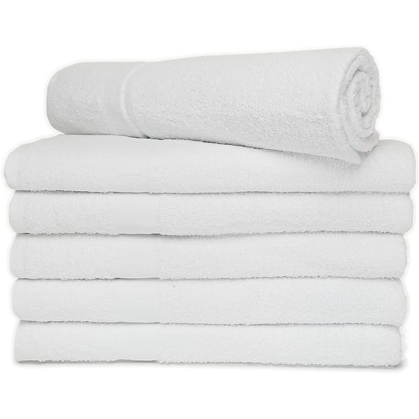 Royal Comfort 25x50 Hotel Grade White Bath Towels, 10.5 lbs. per dz 100