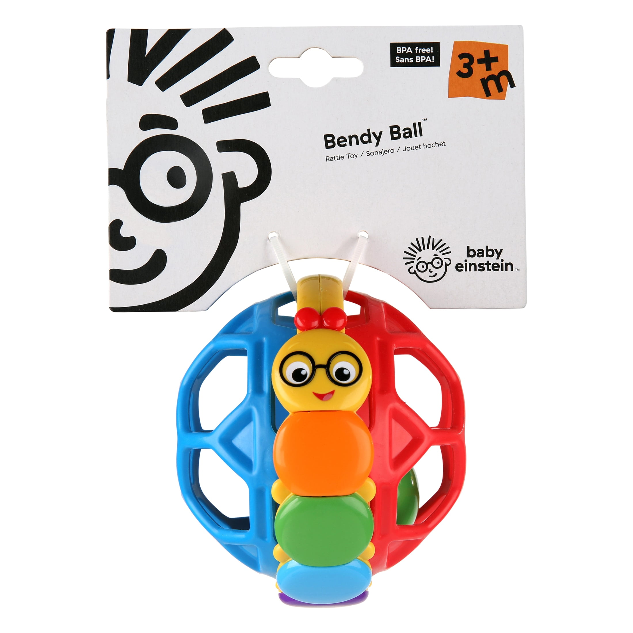 Baby Einstein Bendy Ball Easy Grasp Oball Rattle Toy, Ages 3 Months+