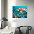 thumbnail image 3 of Nawypu  Blue Ocean Aquatic Animals Decor Wall Art Turtle Starfish Seahorse Undersea Coral Pictures Canvas Prints Artwork for Kids Room Wall Decoration, 3 of 4