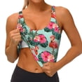 thumbnail image 3 of Balery Palm Leaves Flamingo Sujetadores deportivos con espalda cruzada para mujer, acolchados, sin costuras, de alto impacto, ideales para yoga, gimnasio, entrenamiento y fitness.-X-Large, 3 of 7