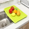 thumbnail image 3 of Large Rectangular Dish Drying Tray, 17.5" Multi-Functional Kitchen Drainer Board for Dishes, Fruits and Vegetables, Modern Minimalist Plastic Cutlery Drying Rack, 3 of 8