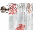 thumbnail image 5 of Kitchen Curtains Set, Red Orange Coastal Kitchen Curtains and Valances Set, Nautical Summer Beach Coral Sea Turtle Rod Pocket Tier Curtains 36 Inch Length for Cafe/Bedroom Windows, 5 of 6