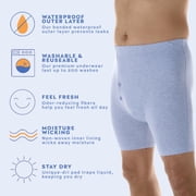 Wearever Mens Incontinence Underwear Washable Bladder Control Boxer Briefs with Tapered Leg, Single Pair