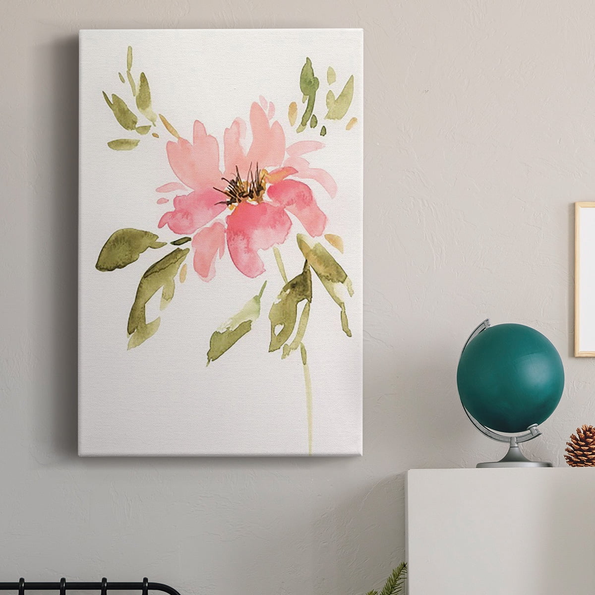 One Pink Bloom II Premium Gallery Wrapped Canvas - Ready to Hang