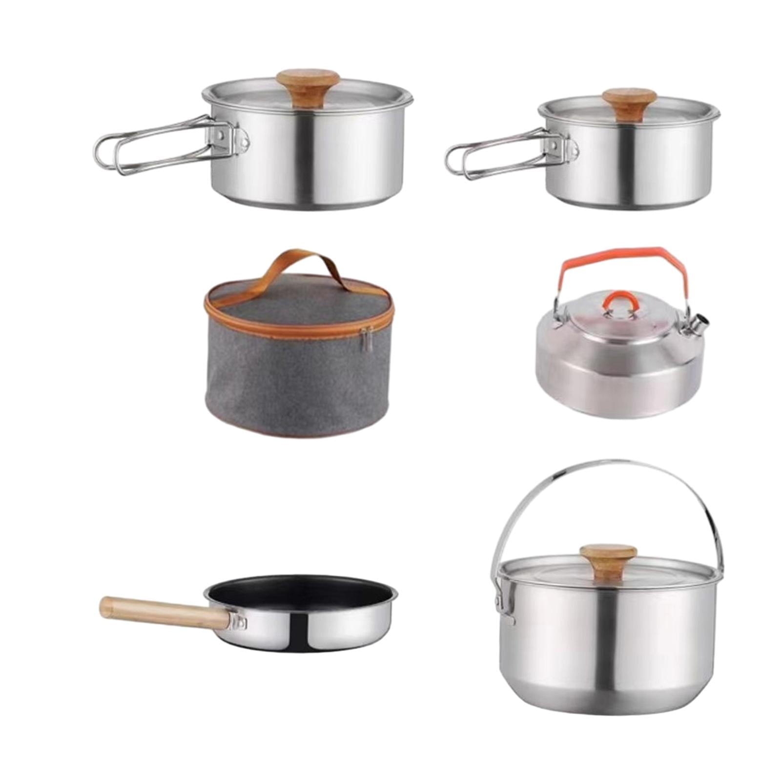 Nishiyuenyi Camping Cookware Kit Cooking Set Lightweight Frying Pan Outdoor Pot Cookset for with kettle