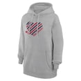 thumbnail image 2 of Women's G-III 4Her by Carl Banks  Heather Gray Columbus Blue Jackets Heart Pullover Hoodie, 2 of 3