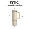 thumbnail image 5 of RTIC 40 oz Ceramic Lined Road Trip Tumbler, Leak-Resistant Straw Lid, Beach, 5 of 9