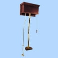 thumbnail image 2 of Renovators Supply High Tank Pull Chain Toilet Conversion Kit w/Dark Oak Wooden Flat High Tank 59" to 74" Adjustable Height Brass Z Pipe, 2 of 9