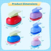 Circle Punch Set, 5Pcs Paper Hole Punches 3/8, 5/8, 1, 1.5, 2, Scrapbooking Spring-Action Lever Paper Punch Shapes for Paper Craft Card Making DIY Arts