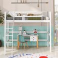 thumbnail image 2 of Tcbosik Solid Wood Twin Size Loft Bed with Ladder(White), 2 of 9