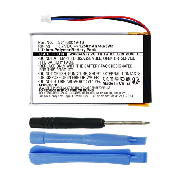 361-00019-16 Battery for Garmin Nuvi 1300 1340 1350 1370 1375 1390 1490 GPS