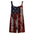 thumbnail image 2 of American Flag Overalls Womens Patriotic 4th of July Jumpsuit, Casual Loose Short Overalls with Adjustable Straps, 2 of 7