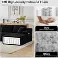 thumbnail image 4 of Vinform 134" Cloud Couch Modular Sectional Sofa, 5 Seat U Shaped Convertible Couch Corduroy Thick Cushion with Side Pockets and Toss Pillows for Living Room, Black, 4 of 7