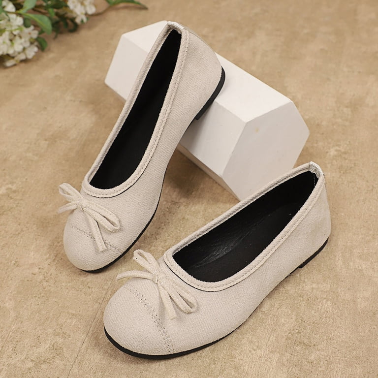 Tawop Womens Shoes Womens Dress Shoes Work Shoes Flats Casual Comfort Wedge  Beige 9 - Walmart.com