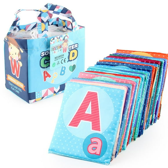 Baby Toys Soft Alphabet Cards Baby Soft Alphabet Cards Toys Early Childhood Enlightenment Book Letters Alphabet Flash Cards with Storage Bag Toddler Flash Cards Education Easter Basket Essentials