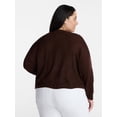 thumbnail image 3 of Terra & Sky Women’s Plus Lightweight Snug Cardigan with Long Sleeves, Sizes 0X-5X, 3 of 5