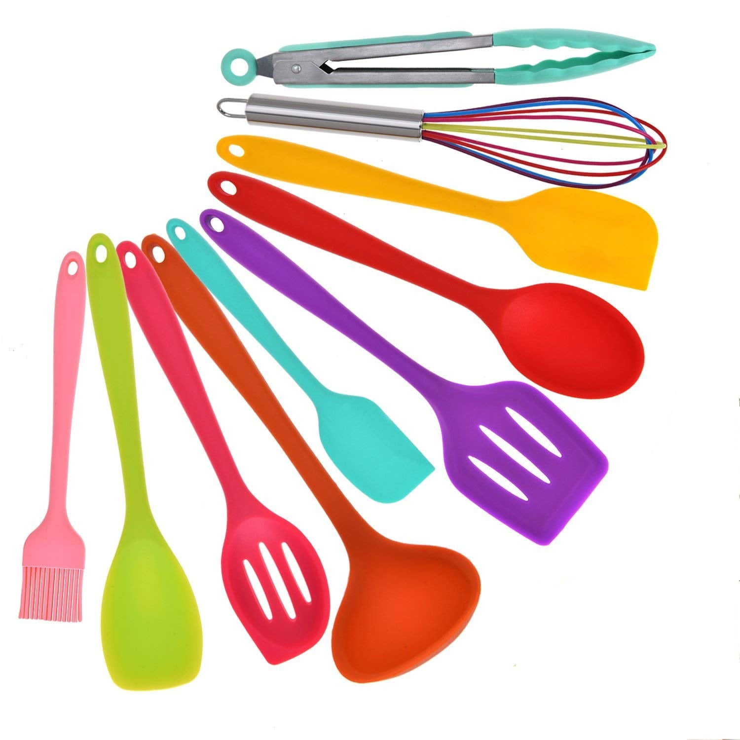 Silicone Kitchen Utensil Set 10 Pieces Colorful Cooking Utensils