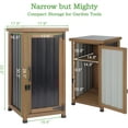 thumbnail image 2 of Outdoor Storage Cabinet Waterproof with Metal Top, Wooden Table Tool Organizer with Adjustable Shelf for Patio Backyard Garden, 2 of 9