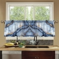thumbnail image 4 of Yayeee Kitchen Curtains Tier Set of 2 Light Filtering 57"x24" Over Sink Window Panels, Abstract Marble Pattern, 4 of 7