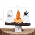 thumbnail image 3 of Halloween Ghost Campfire Flicker Plug-in Night Light, Resin Ghost Holding Pumpkin Bat Halloween Wall Sconce, Cute Bedroom/Bathroom Plug Decor Ornament, 3 of 6