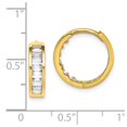 thumbnail image 2 of Auriga Fine Jewelry 10K Yellow Gold 4mm CZ Hinged Hoop Earrings for Women, 2 of 6