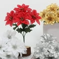 thumbnail image 6 of Artificial Poinsettia Flower Bouquet Realistic Silk Flowers for Home Office Party Wedding Holiday Decoration Arrangement, 6 of 8