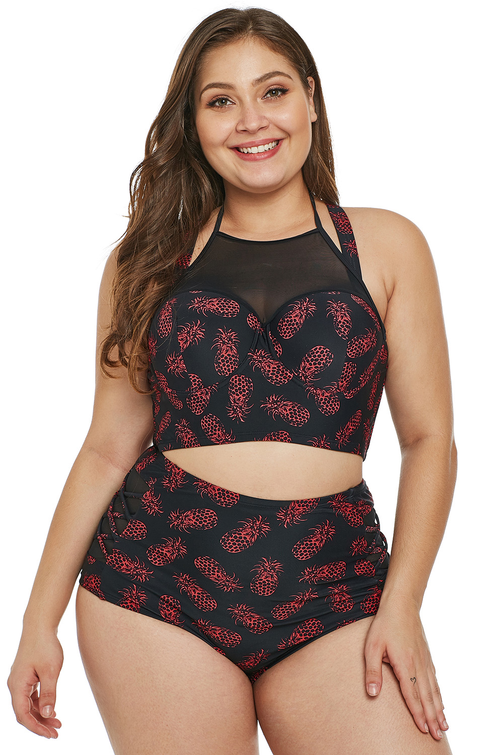 plus size pineapple swimsuit