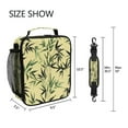 thumbnail image 5 of Insulated Square Lunch Bag with Side Mesh Pocket Fashion Lunch Box Reusable Lunch Tote 10.5" x9.5" x3.5" Bamboo and Green Leaves, 5 of 6