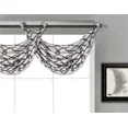 thumbnail image 5 of Gorgeous Home Linen Diamond Trellis V23 Faux Silk Waterfall Valance, Silver Grommet 2-Tone Window Curtain (1 Pc, 30" W x 18" L) White/Black, 5 of 5