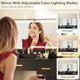 thumbnail image 5 of Vanity Desk with Large Lighted Mirror, 45.9" Makeup Vanity Table, 3 Light Modes & Power Outlet, 8 Drawers, Wall-Mounted, for Bedroom, Black, 5 of 8