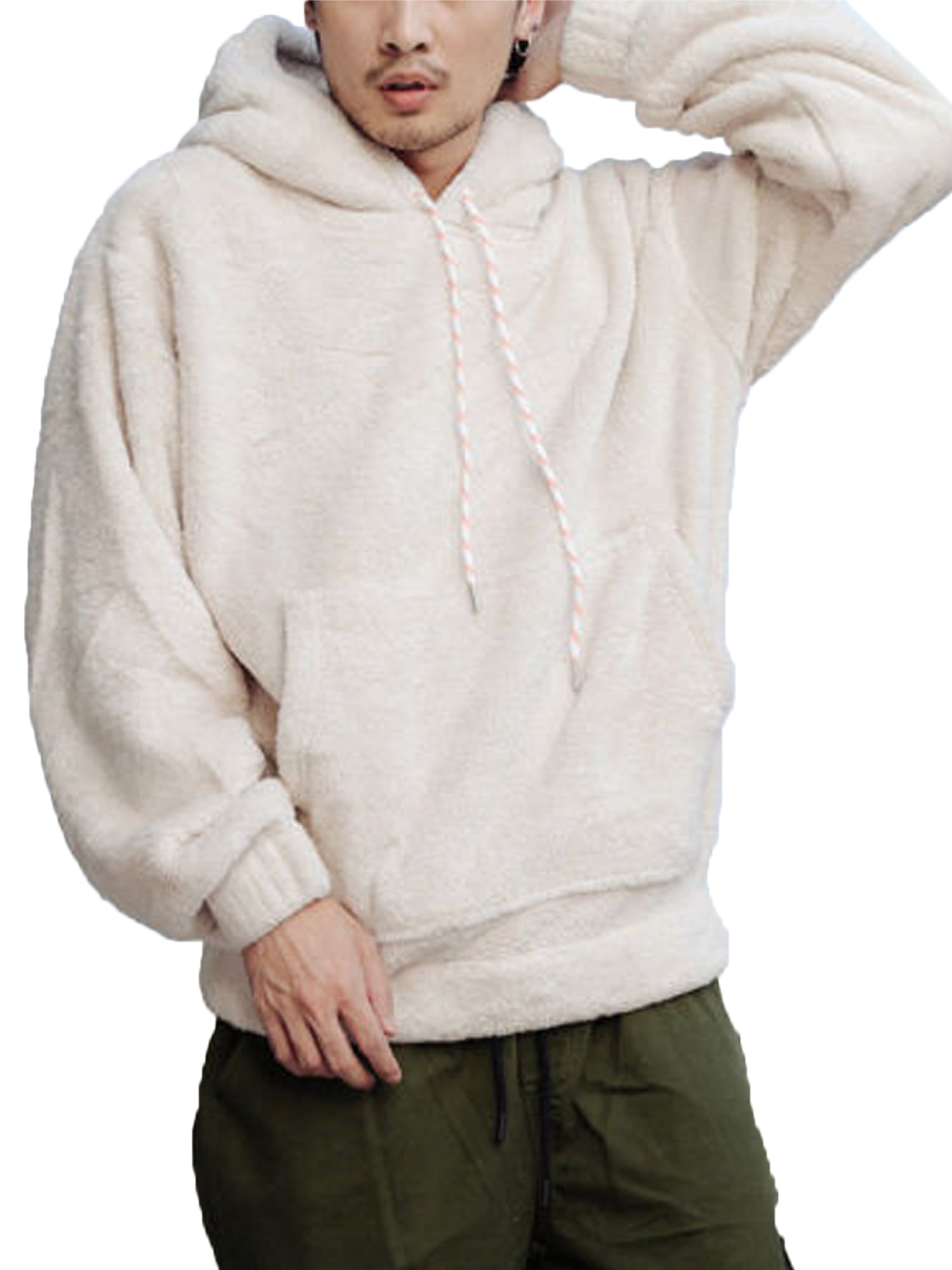 Mens Hoodies Long Sleeve Full Zip Kangaroo Pockets Casual Hooded Top Sizes S-XL 