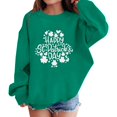thumbnail image 2 of Otqutp Kids Crewneck Sweatshirt Girls Thin Pullover Sweatshirts St Patricks Day Casual Long Sleeved Shirt Teens Shamrock Print Tops, 2 of 8