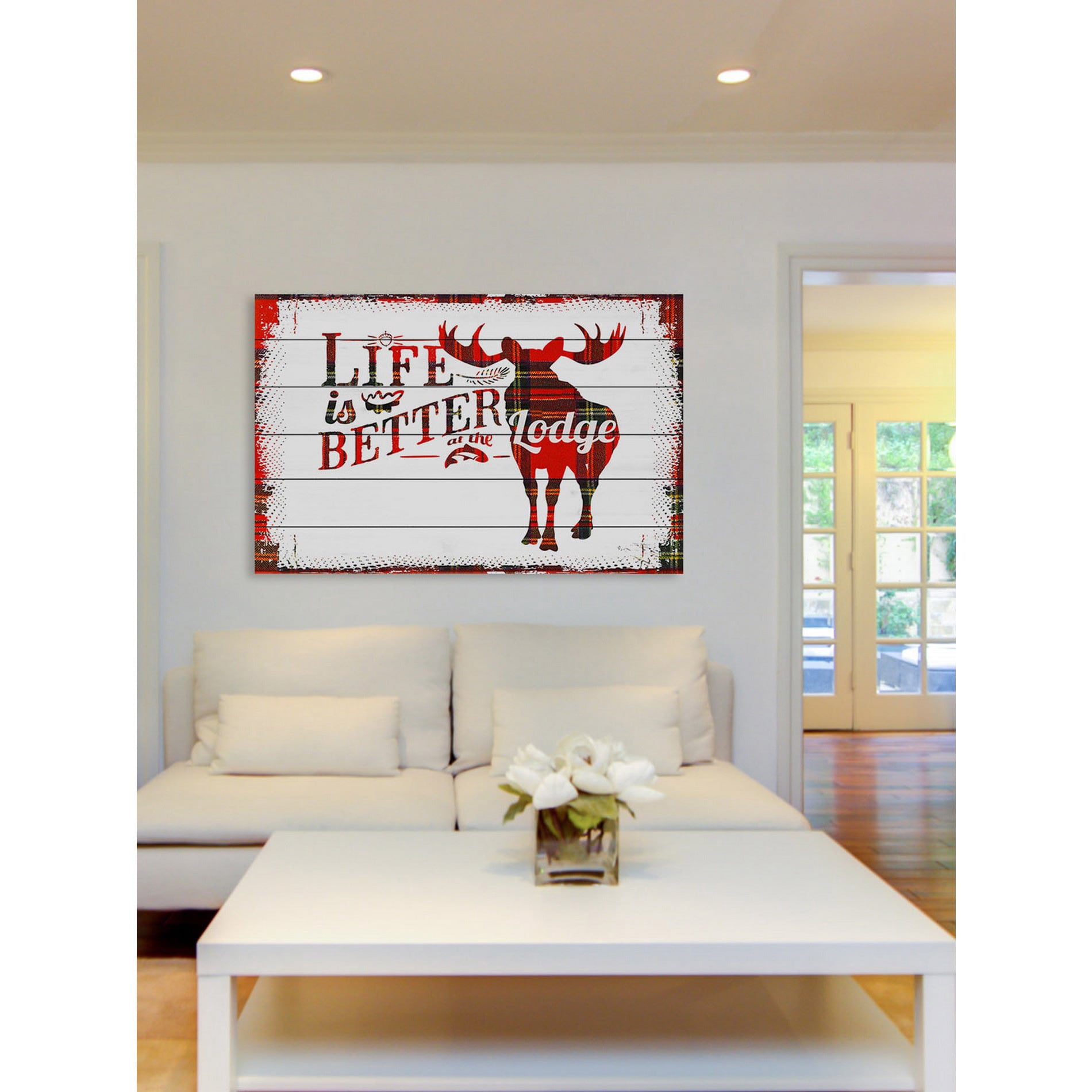 Marmont Hill "Lodge Life" Painting Print on White Wood