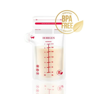 HORIGEN Breastmilk Storage Bags, 120 Count, 7 oz 210mlBaby Essentials,BPA-Free Freezer Safe Breastmilk Bags with Date Labels, Leak-Proof Double Zipper for Travel