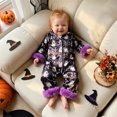 thumbnail image 6 of Elegyee Newborn Girls Halloween Satin Pajamas Cartoon Ghost Bow Long Sleeve Sleepwear Set, 6 of 6